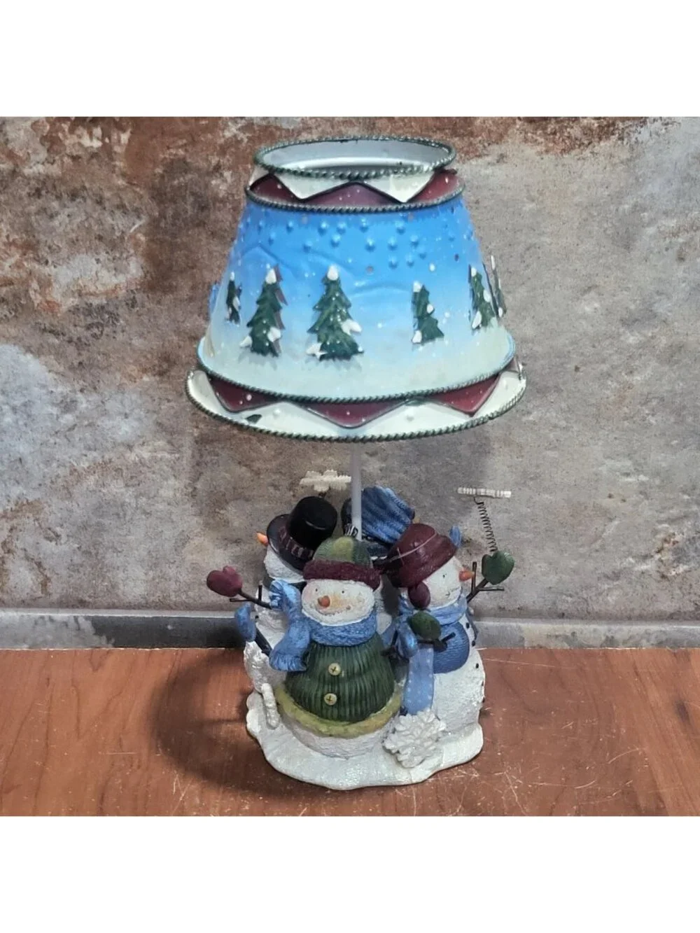 Vintage Home Interiors Snowman Family Tealight Candle Holder